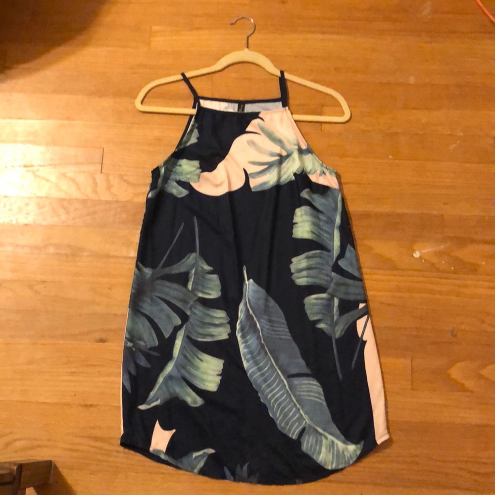 Palm leaf shift dress